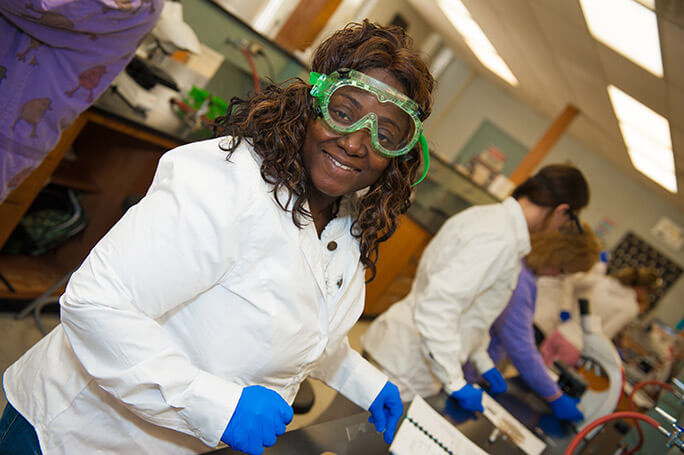 Woman In Science Lab