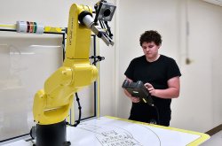 Student Programming Robot Arm